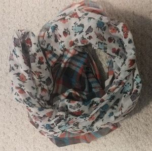 Maurices Floral/Plaid Print Infinity Scarf